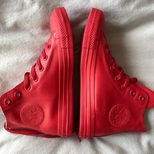 All star CT high top converse red shoes